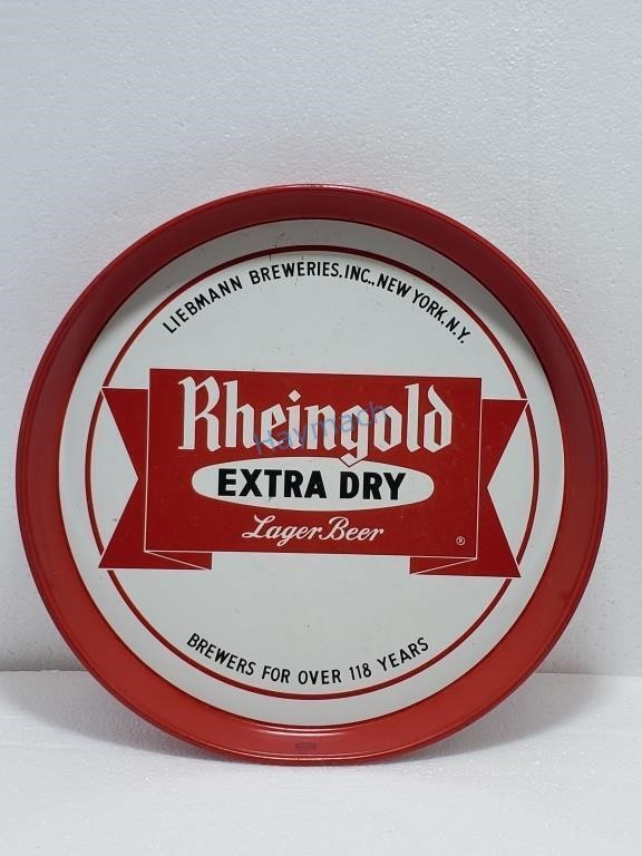 11.75" RHEINGOLD 'EXTRA DRY' TIN TRAY