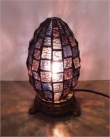 Tiffany style TIng Shen stain glass egg table lamp