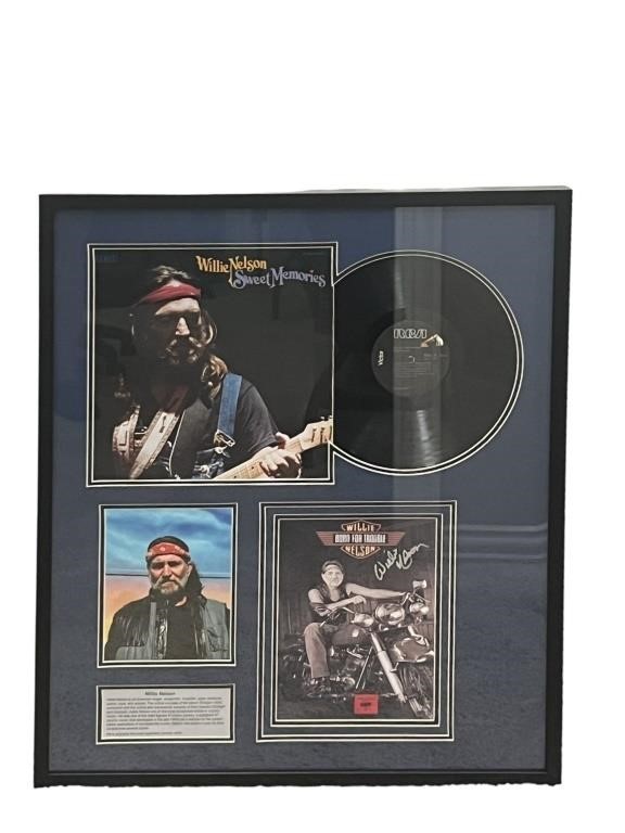 A Willie Nelson (Signed) Framed Memoribilia