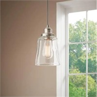 Melton 1-Light Polished Nickel Pendant with Clear