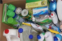 Box of cleaning supplies