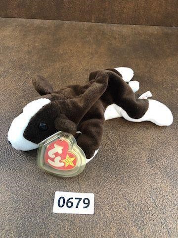 Ty Beanie Baby Bruno The Brown And White Dog