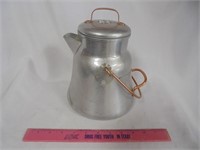 Vintage aluminum coffee pot with copper handle