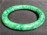Green jadeite bangle with appraisal