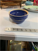 small blue vintage pottery bowl