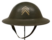 WWI Style Helmet With Sgt Cevrons