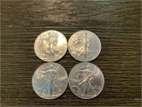 (4) 2013 Silver Dollars