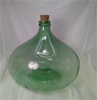 Large!! Vintage Green Glass Bottle with Large