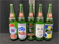 (5) 7-UP Commerative Bottles