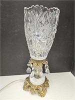 15" Vintage Glass Prism Lamp