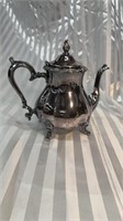 Vintage Silver Plated Counte footed Teapot.