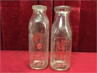 Kent Dairy & Silverwoods Milk Bottles