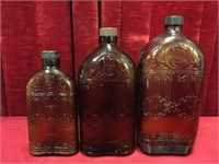 Vintage Hiram Walker Bottles 12, 25 & 40ozs