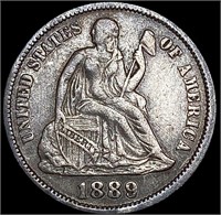 1889 Seated Liberty Dime ABOUT UNCIRCULATED