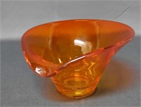 MCM Orange Lipped Glass Dish Bowl
