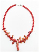 Red Coral? Beaded Necklace