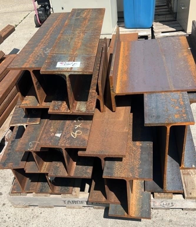 Pallet w/Quantity of Heavy Duty I-Beam. 8" and