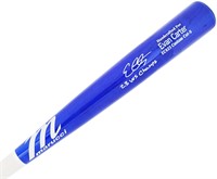 Evan Carter Autographed Blue & White Baseball Bat