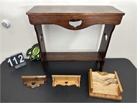 Decorative Wood Heart Shelves and Bench