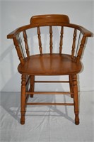 Vintage Solid Wood Captain's Chair