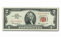 1953 B Series $2 RED SEAL Treasury Note Serial #AA