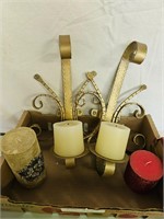 2 - VINTAGE BRASS WALL MOUNT CANDLE HOLDER