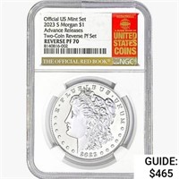 2023-S Morgan Silver Dollar NGC REV PF70 Two-Coin