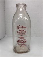 "Woodlawn Farm" One Quart Milk Bottle
