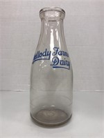 "Mellody Farms Dairy" One Quart Milk Bottle