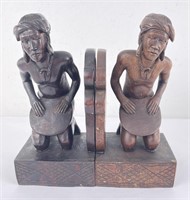 Pair of Philippines Carved Wood Bookends