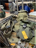 LOT OF MISC MILITARY BAGS / CANTEEN ETC