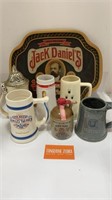 Jack Daniels Tray with Assorted Steins