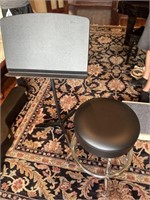 Leather swivel stool and music stand