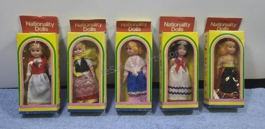 Nationality dolls. In original boxes. 6ins.