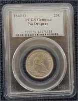 1840-O PCGS No Drapery quarter dollar