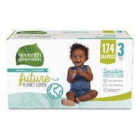 Seventh Generation Baby Diapers, Size 3, 174 count