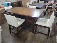 5 Piexe - Inlaid Maple / Mahogany Dining Table