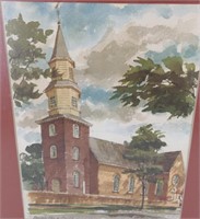 Paul Norton, Bruton Parish Church Watercolor