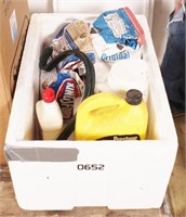 Box Lot: Garage Items, Charcoal, Antifreeze