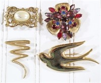 (4) Assorted Brooches