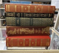 5 Leather Gold Bound Books