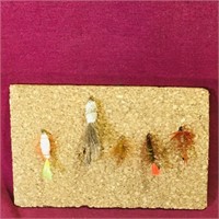 Lot Of 5 Fishing Flies (Vintage)