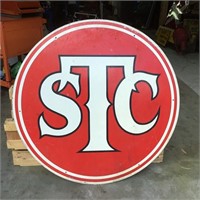 STC enamel sign approx 4 ft diameter