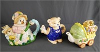 Teddy Bear Figural Teapot Lot