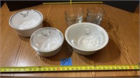 Casserole dishes 2.5L,1.9L,1.6L, 2 cup dishes and