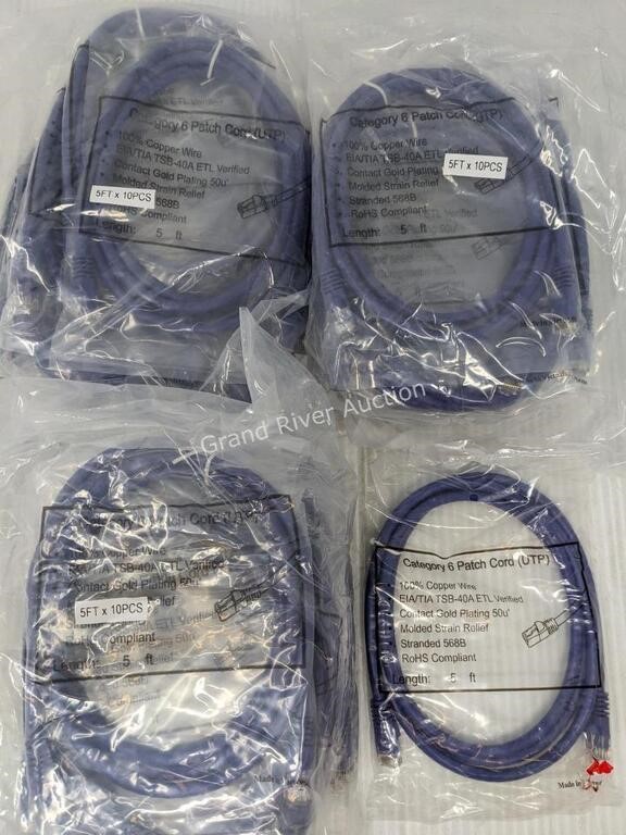 Lot of ENET Cat6 Purple 5FT Patch Cables