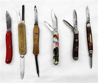 (6) VINTAGE FOLDING POCKET KNIVES