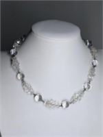 Antique Sterling Pool of Light Crystal Necklace