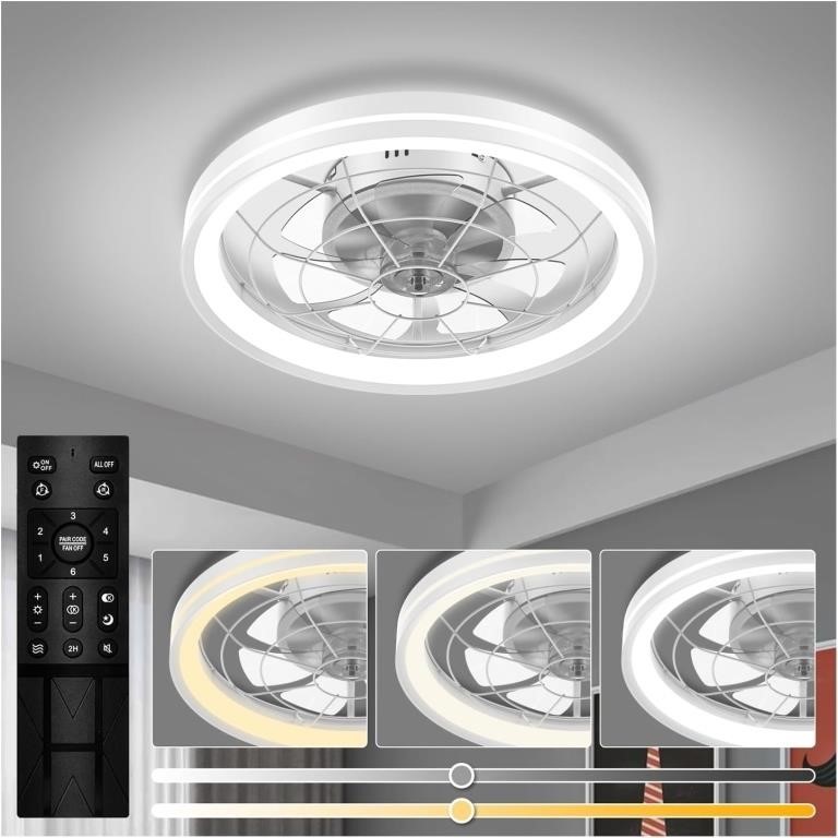 White Flush Mount Ceiling Fan