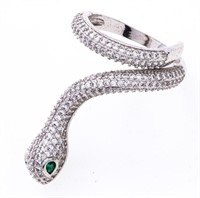 Custom Made Ring, Micro Pave Set Snake Ring